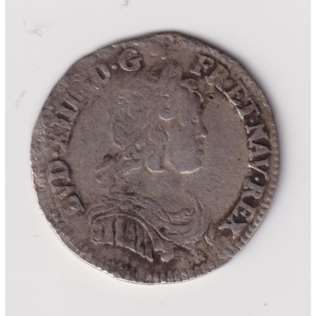 Louis XIV - 1/12 écu mèche courte - 1644 A Paris - rose - TB/TB+