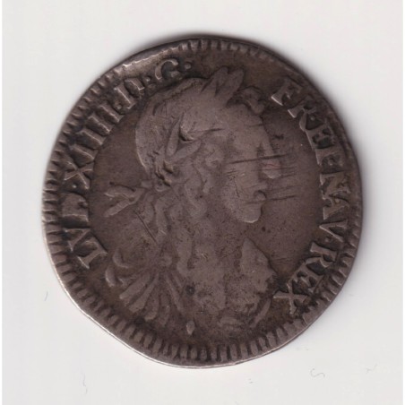 Louis XIV - 1/12 écu mèche au buste juvénile - 1665 Aix - TB