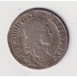 Louis XIV - 1/12 écu mèche au buste juvénile - 1662 A Paris - TB