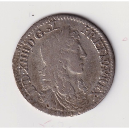 Louis XIV - 1/12 écu mèche au buste juvénile - 1662 A Paris - TB