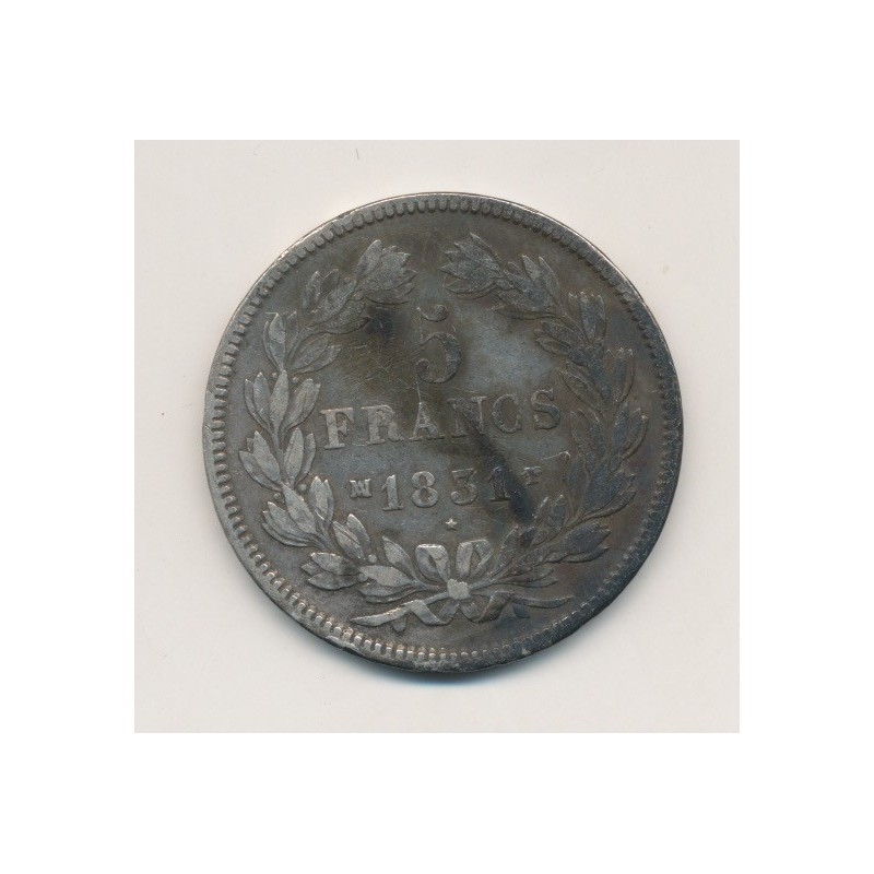 5 Francs Louis philippe I - 1831 MA Marseille - Tranche en creux