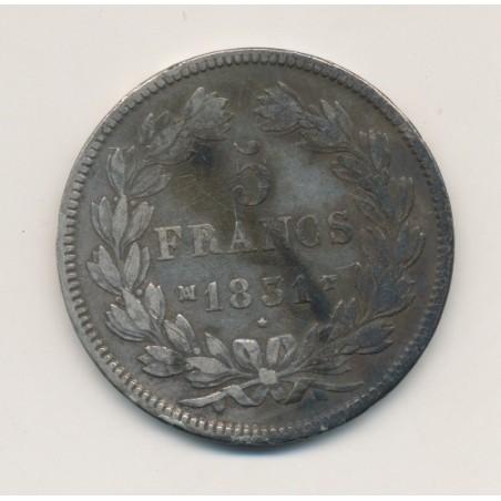 5 Francs Louis philippe I - 1831 MA Marseille - Tranche en creux