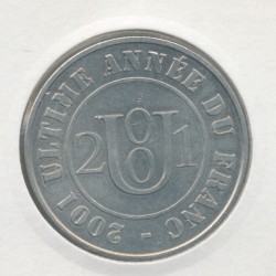 Dept7506 - Ultime année du Franc - 2001 - Monnaie de Paris - Paris