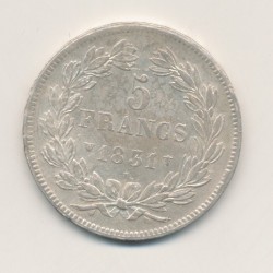 5 Francs Louis philippe I - 1831 W Lille - Tranche en relief 2