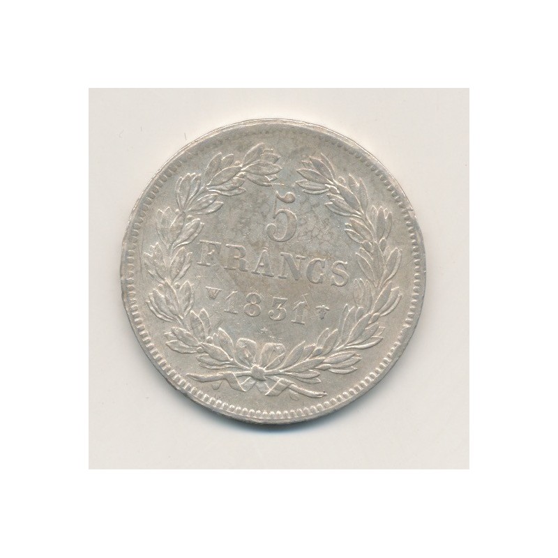 5 Francs Louis philippe I - 1831 W Lille - Tranche en relief