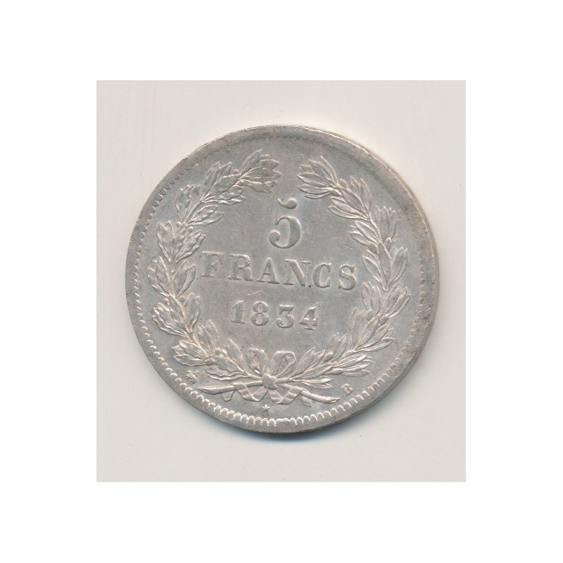 5 Francs Louis philippe I - 1834 B Rouen