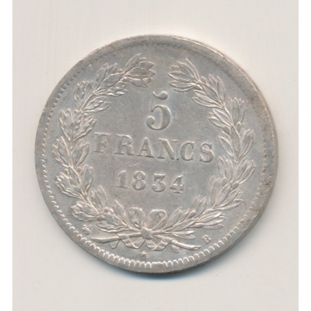 5 Francs Louis philippe I - 1834 B Rouen