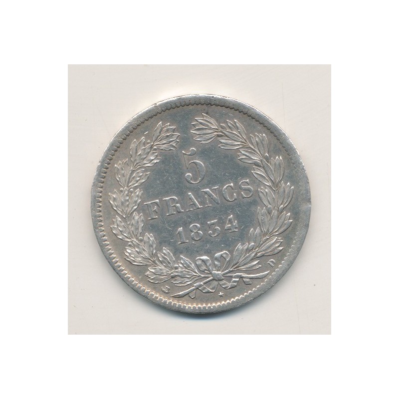 5 Francs Louis philippe I - 1834 D Lyon