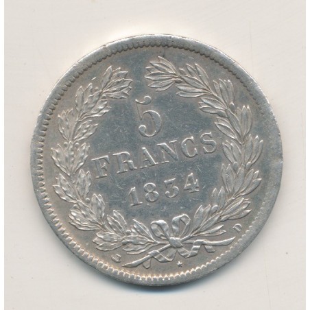 5 Francs Louis philippe I - 1834 D Lyon