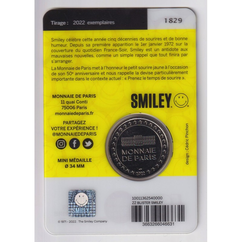 Blister - 50 ans smiley - Paris  - 2022