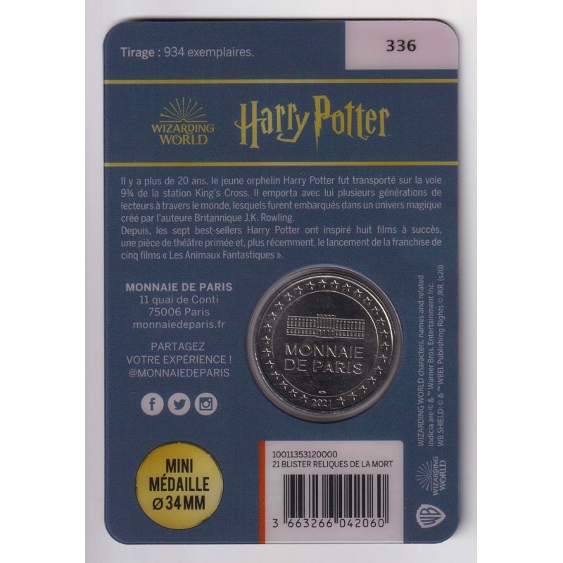 Blister - Harry Potter - Reliques de la mort - 2021 - Paris