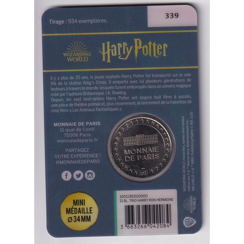 Blister - Harry Potter trio - 2021 - Paris