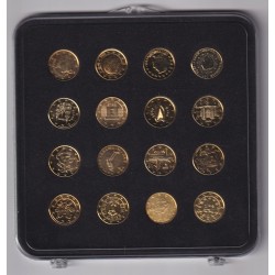Coffret - 16 Monnaies de 1 Cent Euro doré