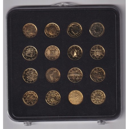 Coffret - 16 Monnaies de 1 Cent Euro doré