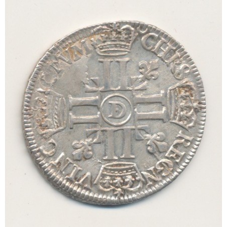 Louis XIV - 1/2 écu aux 8L - 1690 D Lyon