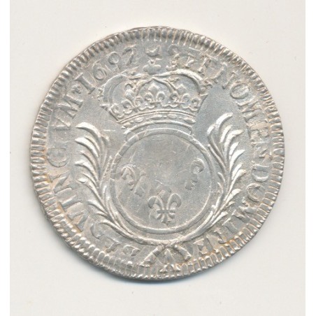 Louis XIV - 1/2 écu aux palmes - 1697 A Paris