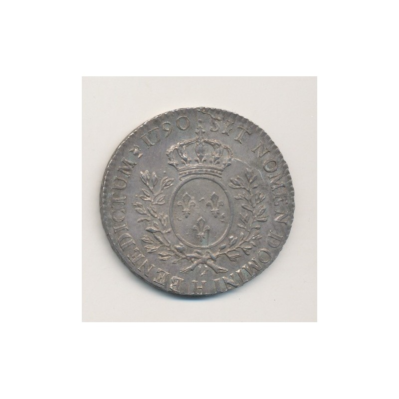 Louis XVI - 1/2 écu aux lauriers - 1790 H La Rochelle