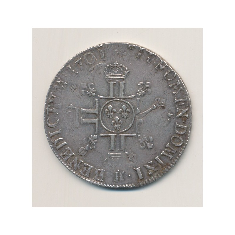 Louis XIV - Écu aux 8L - 1701 H La Rochelle