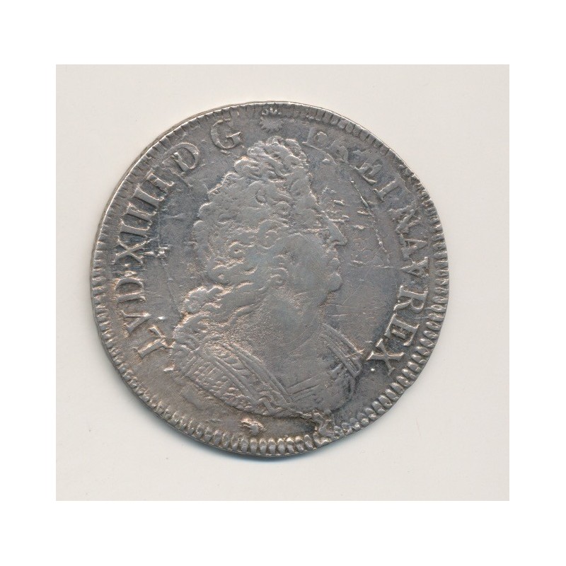 Louis XIV - Écu aux 8L - 1704 D Lyon