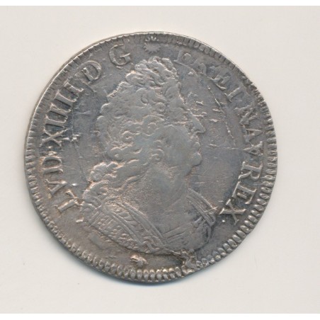 Louis XIV - Écu aux 8L - 1704 D Lyon