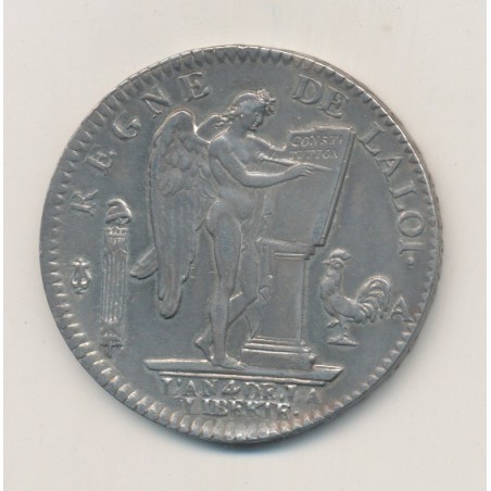 Écu de 6 livres - 1792 A Paris - constitution
