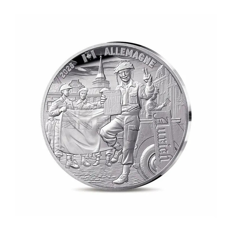 10 Euro 2025 - Soldat Canadien - 80e anniversaire Victory in Europe Day - argent Belle épreuve