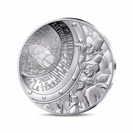 10 Euro 2025 - de la terre à la lune - Jules Verne - L'art de la plume - argent Belle épreuve
