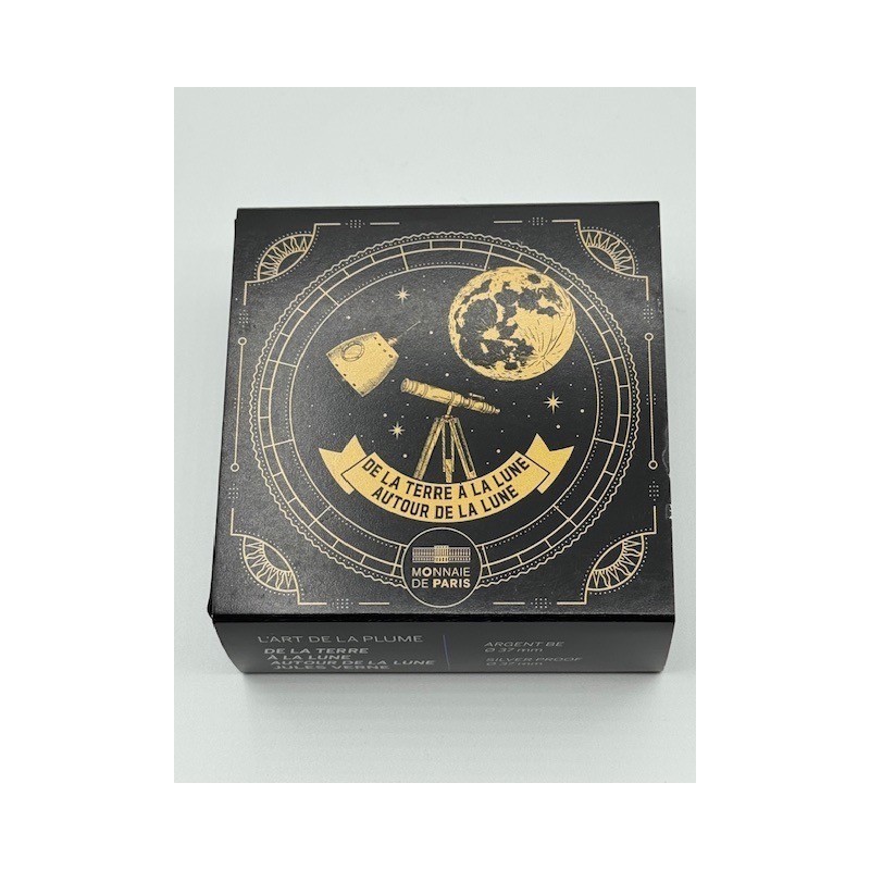 10 Euro 2025 - de la terre à la lune - Jules Verne - L'art de la plume - argent Belle épreuve