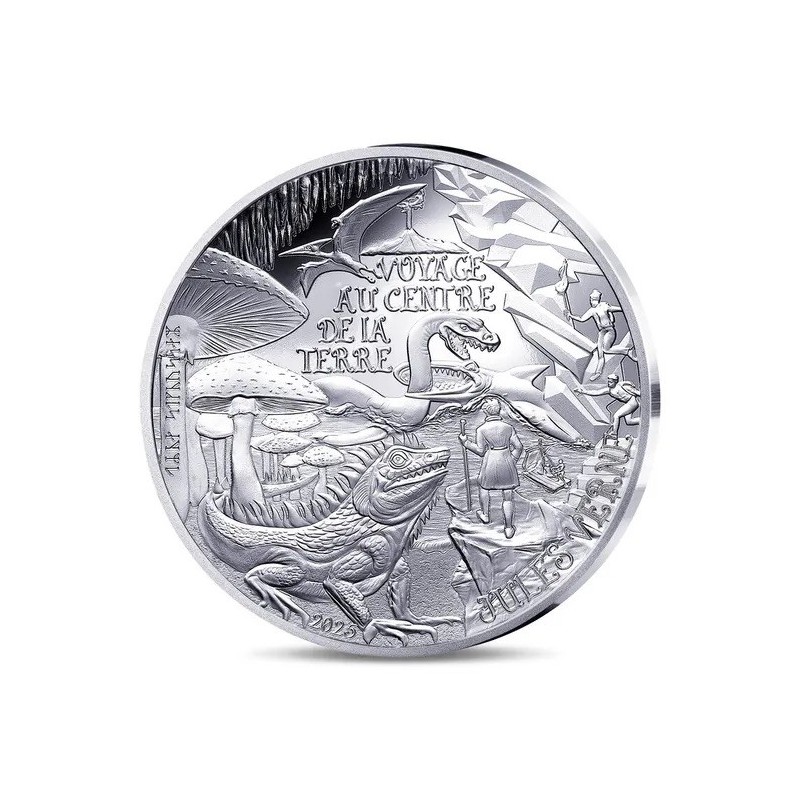 10 Euro 2025 - Voyage au centre de la terre - Jules Verne - L'art de la plume - argent Belle épreuve