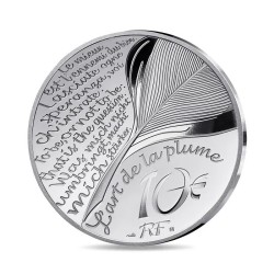 10 Euro 2025 - Voyage au centre de la terre - Jules Verne - L'art de la plume - argent Belle épreuve 2