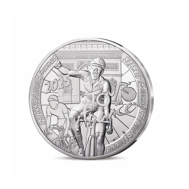 10 Euro 2025 - Tour de France - 50e anniversaire de l'arrivée des champs élysées - argent