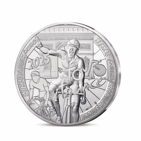 10 Euro 2025 - Tour de France - 50e anniversaire de l'arrivée des champs élysées - argent