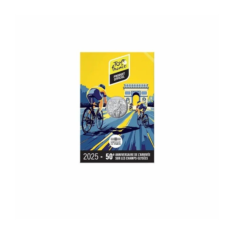 10 Euro 2025 - Tour de France - 50e anniversaire de l'arrivée des champs élysées - argent