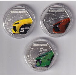 Italie - Coffret Lamborghini - 3 x 5 Euro 2025 - argent 2
