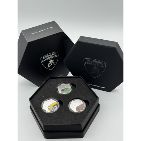 Italie - Coffret Lamborghini - 3 x 5 Euro 2025 - argent