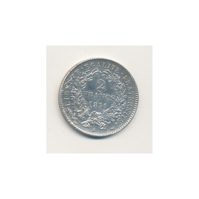 Cérès - 2 Francs - 1851 A Paris - 2e République