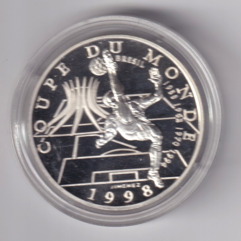 10 Francs - Coupe du monde 98 - Brésil - argent BE