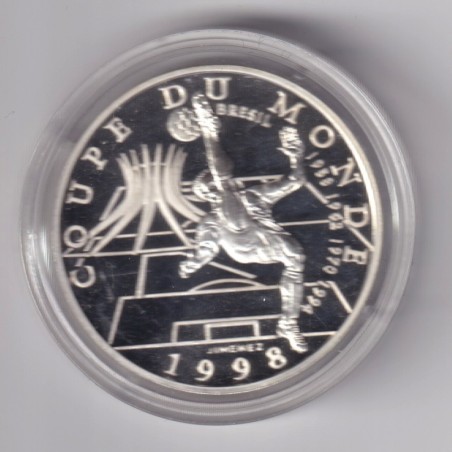 10 Francs - Coupe du monde 98 - Brésil - argent BE