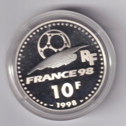 10 Francs - Coupe du monde 98 - Brésil - argent BE 2