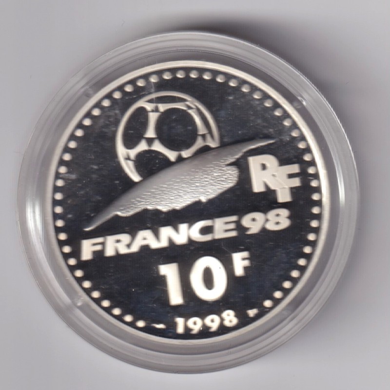 10 Francs - Coupe du monde 98 - Brésil - argent BE