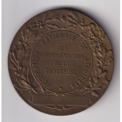 Médaille - Fédération nationale  de syndicats - artisans maitres de la chaussure - bronze - 51mm 2