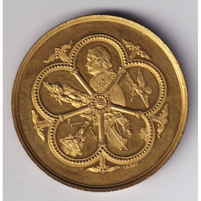 Médaille - Concile oecumenique - Pi IX - 1869 - bronze doré - 51mm
