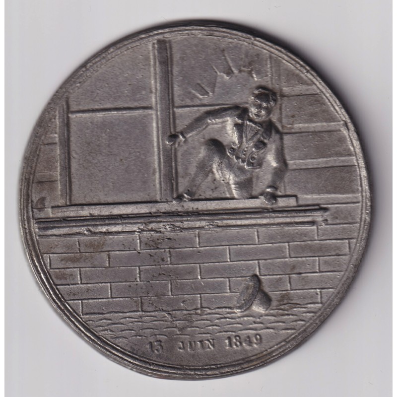 Médaille - Révolution 1848 - 13 juin 1849 - étain 72mm