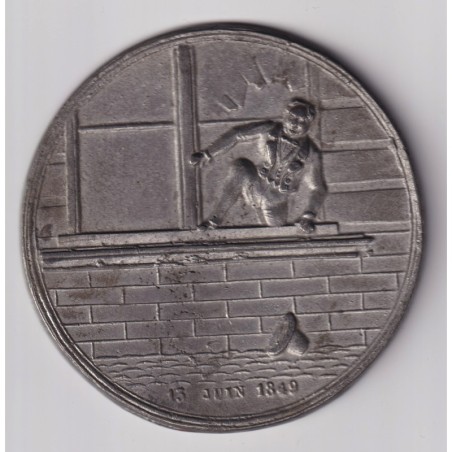 Médaille - Révolution 1848 - 13 juin 1849 - étain 72mm