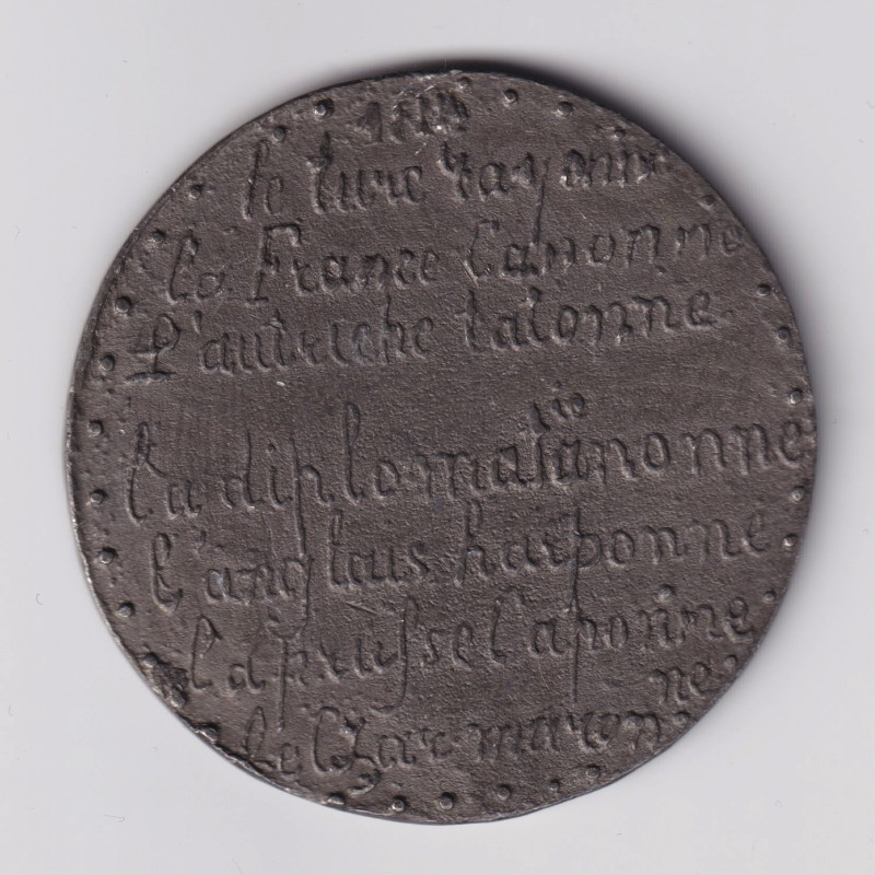 Médaille - Chasse à l'ours du nord - étain - 54mm