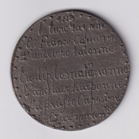 Médaille - Chasse à l'ours du nord - étain - 54mm
