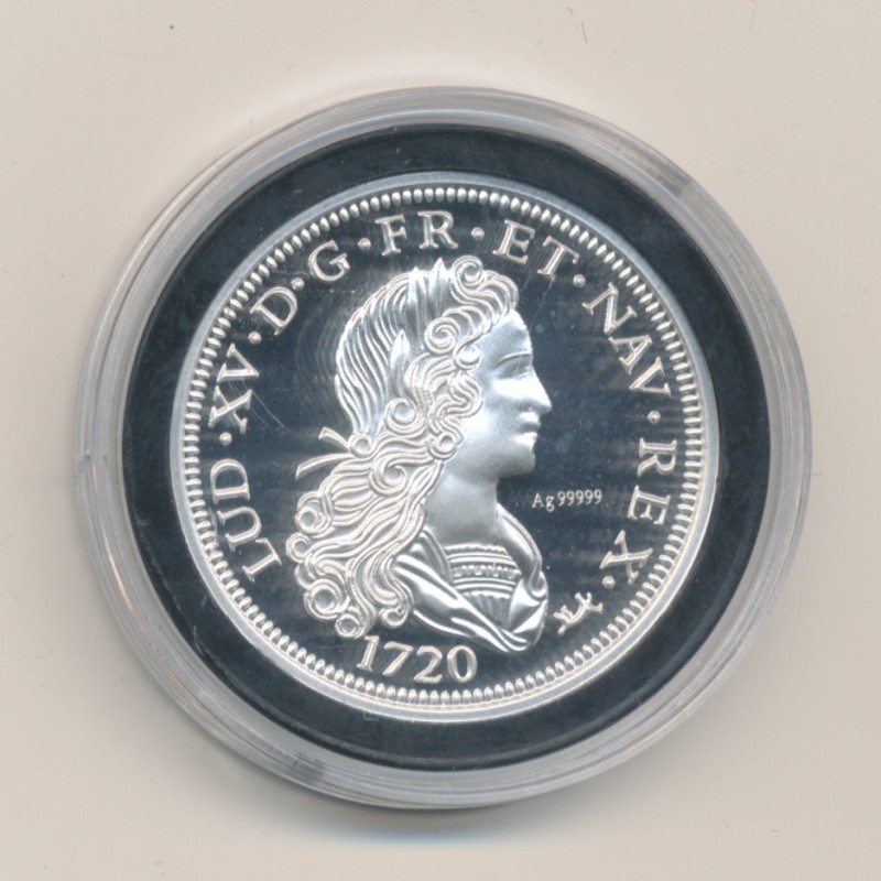 Médaille - Refrappe Petit louis d'argent Louis XV - argent 10g - 30mm - 5.000 ex