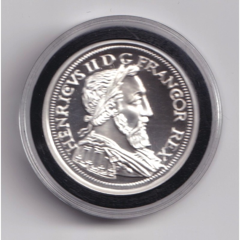 Médaille - Refrappe Teston au croissant Henri II - argent 10g - 30mm - 5.000 ex
