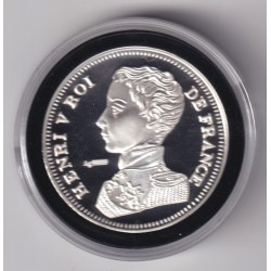Médaille - Refrappe 5 Francs 1831 Henri V - argent 10g - 30mm - 5.000 ex