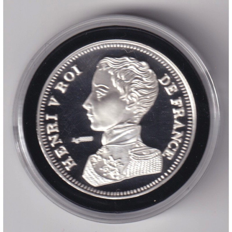Médaille - Refrappe 5 Francs 1831 Henri V - argent 10g - 30mm - 5.000 ex